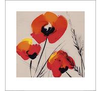 Tibi Hegyesi (Three Poppies - Grey 40 x 40 cm Toile Imprimée