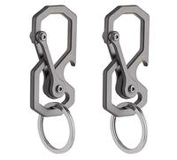 Tibitdeer Lot de 2 mousquetons en titane avec décapsuleur - À libération rapide - Pour le camping et la randonnée