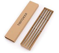 Tibitdeer Lot de 2 paires de baguettes en titane ultra légères et professionnelles (Ti), réutilisables, passent au lave-vaisselle