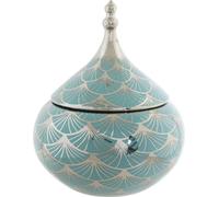 Tibor DKD Home Decor Porcelaine Dorée Turquoise Blanche 18 x 18 x 22 cm Orientale Chromée