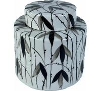Tibor dkd home decor porcelaine noir blanc 17 x 17 x 16 cm feuille orientale de plante