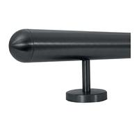 TIBU Main courante en acier inoxydable - Ø 42,4 cm - Anthracite - 30-600 cm - Main courante murale - Support droit en acier inoxydable - Longueur 600 cm - Avec 7 supports et capuchon semi-circulaire