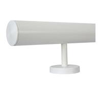 TIBU Main courante en acier inoxydable - Ø 42,4 cm - Blanc - 30-600 cm - Main courante murale - Support droit en acier inoxydable - Longueur 550 cm - Avec 6 supports et capuchon légèrement bombé