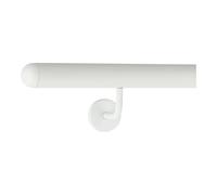 TIBU Main courante en aluminium - Blanc - 30 à 600 cm - Support mural en acier inoxydable - Longueur 100 cm - Avec 2 supports et capuchon semi-circulaire