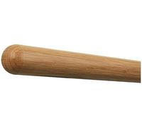 TIBU Main courante en bois de chêne 30-500 cm avec main courante murale en bois, longueur 2000 mm / 200 cm / 2,0 m et extrémités demi-sphères fraisées