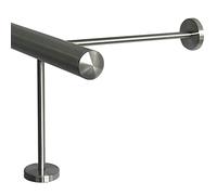 TIBU Repose-pieds V2A en acier inoxydable Ø 42,4 mm 30-590 cm Longueur = 200 cm 3 paires de supports 20/30 cm