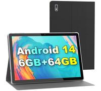 Tibuta Smartpad A40 Tablet 10,1 Pouces Android 14 Tablets avec boîtier, 6+64GB ROM processeur Quad-Core 5000mAh Batterie, 1280x800 IPS HD écran Tactile 5MP+8MP caméra, Bluetooth, WiFi Tablets