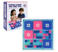 Tic T-a-c Toes, Jeu de Morpion Classique, Jeu de société Enfant, Ensemble De Jeu De Table, Jeu Éducatif De Table Interactif pour Enfant Famille, Amis (Bleu-Rose)