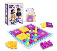 Tic T-a-c Toes, Jeu de Société pour Adulte, Jeu de Morpion Classique, Comprend 41 Mini X, 41 Mini O, 5 Grands X, 5 Grands O, Jeu Éducatif de Table Interactif, Famille Fête