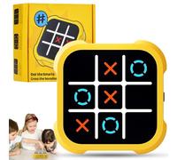 Tic Tac Toe Bolt Game, Jeu De Tic Tac Toe Électronique, Console de Jeu de Voyage Portable, Jeux De Société Fidget Toys, Jouets de Jeu de Puzzle D'échecs Portables pour Enfant et Adultes.(Jaune)