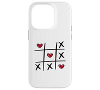 Tic Tac Toe en Forme de cœur pour la Saint-Valentin Coque pour iPhone 14 Pro