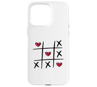 Tic Tac Toe en Forme de cœur pour la Saint-Valentin Coque pour iPhone 15 Pro Max