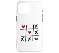 Tic Tac Toe en Forme de cœur pour la Saint-Valentin Coque pour iPhone 16 Pro Max