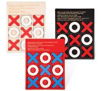 Tic TACS Toe Extreme Tic-Tac-Toe Tics TacLot de 3 jeux en bois - Jeu de cartes portable - Jeu de voyage - Planche familiale pour l'éducation - Garçon de 3 ans et plus