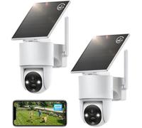 Tical 4Mp Caméra Surveillance Wifi Exterieure Sans Fil Solaire Aov 24/7 Caméra De Sécurité Avec Panneau Solaire, 360° Ptz Dé[CE161]