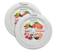 Ticana Assiette avec compartiments : assiette divisée, assiette de régime, assiette de régime, assiette de changement de régime pour adulte, 2 assiettes à dîner divisées de 25,4 cm