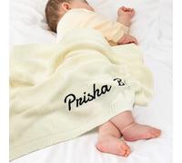 TICBIK Couvertures tricotées personnalisées pour bébé, Couverture pour bébé personnalisée avec nom, Couverture cellulaire personnalisée en Coton, Motifs de Tricot pour Nouveau-né Doux