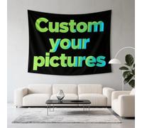 TICBIK Tapisserie Personnalisée, Tapisserie Tissu Mural Personnalisée Avec Photo Texte Image pour Mariage, Famille, Cadeau Commémoratif