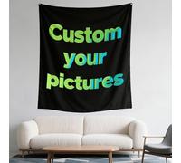 TICBIK Tapisserie Personnalisée, Tapisserie Tissu Mural Personnalisée Avec Photo Texte Image pour Mariage, Famille, Cadeau Commémoratif