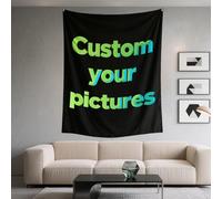 TICBIK Tapisserie Personnalisée, Tapisserie Tissu Mural Personnalisée Avec Photo Texte Image pour Mariage, Famille, Cadeau Commémoratif