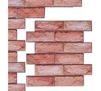 Ticeed 12 Pièces Panneaux 3D 30x30cm, Imitation Brique Adhesif, Dalle PVC Décoratif Revêtement Mural, Plaque Isolante Polystyrène pour Chambre Maison Cuisine