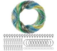 Ticeed 200PCS Scoubidou Fil 1m avec 110 Accessoires, Fil Elastique Bracelet Fil de Scoubidou Multicolore avec Anneaux Bijoux, Mini Mousqueton et Fermoirs pour Bijoux pour Collier Bracelet Artisanat