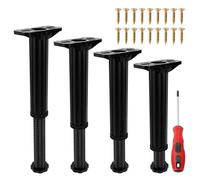 Ticeed 4PCS Pieds de Meuble 19,2-30cm, Pieds Réglable Meuble Pied de Lit Pieds de Sommier à Lattes pour Meubles Table Chaise Bureau Cuisine Armoire Canapé, Livré avec Vis et Tournevis