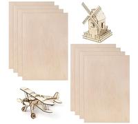 Ticeed 8 Feuilles de Contreplaqué Balsa 300x200x1.5mm, Feuille de Bois Panneau Bois Balsa Bois Plaque Bois Contreplaqué pour Travaux Manuels, Peinture, Modélisme, Projets Gravés, Bâtiment Gravure