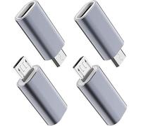 Ticenpe Lot de 4 adaptateurs USB C vers micro USB mâle type C femelle vers micro USB mâle, QC 2.0 charge rapide et transfert de données compatible avec Samsung Galaxy S7 S6, Nexus 5 6, LG G4 et