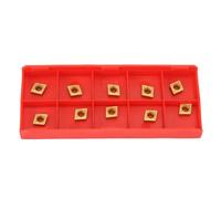 Ticfox 10 Pièces Lames Inserts Rotatifs CNC, Plaquettes de Tournage en Carbure, 10 pièces CCMT060204 US735 CCMT21.51 Plaque d'insertion en carbure Tournant pour Acier pour Tours, Fraiseuses