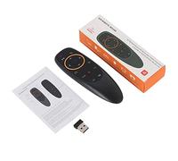 Ticfox 2,4 G sans Fil Voice Air Mouse Clavier télécommande avec Gyroscope Design Ergonomique pour TV Box PC Android Smart TV ABS Noir 143 mm