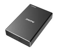Ticfox 2 Bay RAID Boîtier de disque dur pour SSD SATA 2,5" Noir | Boîtier RAID à 2 baies, USB 3.0 Gen 2 5 Gbit/s avec UASP, RAID 0/1/JBOD/PM, capacité de 12 To, boîtier de disque dur externe
