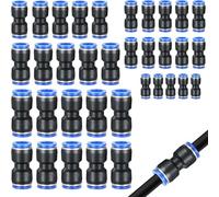 Ticfox 35 Pcs Connecteur Droit Pneumatique, Raccord Pneumatique Réducteur, Raccord pneumatique droit pour tuyau d'air OD 4/6/8/10/12/14/16 mm Raccords rapides à poussoir pour air comprimé