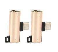 Ticfox Adaptateur Audio USB C vers 3,5 mm, Prise Audio 2 en 1 de Type C pour écouter de la Musique et Charger simultanément, matériau ABS Durable, Paquet de 2 (Ou)