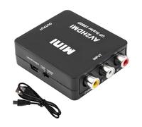Ticfox Adaptateur Convertisseur RCA vers HDMI, Mini AV RCA CVBS vers HDMI Vidéo Audio Convertisseurs, Interface Support 720 1080P, Compatible avec PC/WII/N64/TV/PS3, Prend en Charge PAL/NTSC
