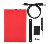 Ticfox Boîtier de Disque Dur en Alliage d'aluminium brossé USB2.0 boîtier Antichoc pour Disque Dur SATA 2,5 Pouces SSD Conception d'outils Transfert Haute Vitesse Solution de Stock (Rouge)