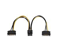 Ticfox Câble D'alimentation SATA, 15 Broches Double SATA Mâle vers 8 Broches Femelle PCIe Express, Carte Graphique Connecteur la Vidéo Carte Adaptateur Câble Dédoubleur (20 cm)