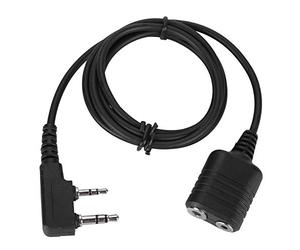 TICFOX Câble D'extension de Casque, Walkie Talkie Adaptateur, Fiche K à 2 Broches Câble AUX Audio pour Talkie-Walkie et Microphone à Main pour Kenwood et Baofeng Radio