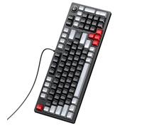 Ticfox Clavier mécanique, 96 + 1 touches, filaire, clavier de jeu, ABS, forme bicolore, capuchon de touche, interrupteur bleu, design compact, divers (noir et gris)