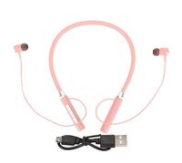 TICFOX Écouteurs tour de cou sans fil Bluetooth 5.2 IPX5 Stéréo Ergonomique Basses améliorées Écouteurs magnétiques pour le sport, la gym, la course à pied, la randonnée, la silicone ABS, SC (rose)