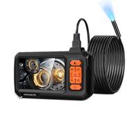 Ticfox Endoscope numérique Industriel HD 1080p, Caméra d'inspection endoscopique IPS 4,3 Pouces avec sonde d'égout étanche IP67 Portable avec 8 LED et câble Semi-Rigide de 5 m