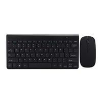 Ticfox Ensemble Clavier et Souris sans Fil, Ultra Fin, Silencieux, Design Ergonomique, USB 2,4 G, Clavier et Souris sans Fil pour la Maison et Le Bureau, Or, Argent, Noir (Noire)