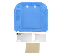 Ticfox Housse en Silicone pour Console de Jeu Portable 2DS, étui de Protection Souple, résistant aux Rayures, avec Protecteur d'écran supérieur et inférieur, clarté HD, Haute réact (Bleue)