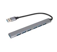 Ticfox Hub USB 7 en 1 en Alliage d'aluminium, Ports USB 3.0 et USB 2.0, Station d'accueil de Transfert de données à Grande Vitesse pour Ordinateur Portable, Voyage d'affaires