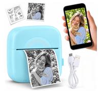 TICFOX Imprimante thermique portable, mini imprimante d'étiquettes Bluetooth sans fil avec application, imprimante d'autocollants pratique pour notes, contenu d'étude, diagrammes anatomiques et photos