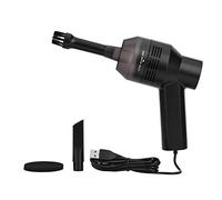 TICFOX Mini aspirateur portable pour ordinateur - Nettoyeur de clavier rechargeable - USB - Pour ordinateur portable, clavier, voiture, canapé (2 buses, noir)