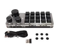 Ticfox Mini Clavier programmable USB à 15 Touches avec 3 Boutons de Type C Filaire Bluetooth 2,4 G sans Fil Trois Modes de Connexion Clavier mécanique Personnalisable pour Jeux, bu