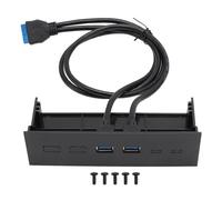 Ticfox Panneau Avant de 5,25 Pouces Hub USB Double Port USB 3.0 Carte d'extension Haute Vitesse 5 Gbit/s pour boîtier d'ordinateur Baie de Lecteur Optique matériau ABS Couleur Noir