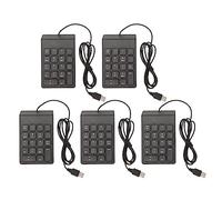 Ticfox Pavé numérique filaire à 18 touches, USB Plug and Play, frappe silencieuse, pavé numérique pour ordinateur portable, ordinateur de bureau, matériau ABS, câble de 1,5 m, portable (silicone)