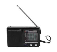 Ticfox Radio multibande Portable FM MW SW Mini Radio d'urgence Multifonction légère et compacte avec antenne rétractable pour Camping en Plein air pêche ABS Noir